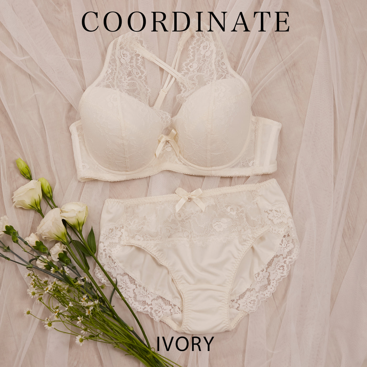 【B80〜H105】しっかりホールド・美胸キーパーフルカップブラ(アイボリー)_90117-44