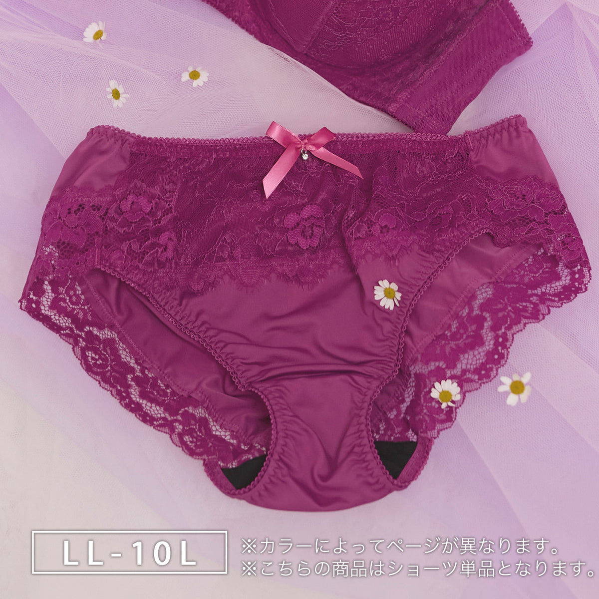 【LL~10L】しっかりホールド・美胸キーパーフルカップペアショーツ(パープル)_90118-39