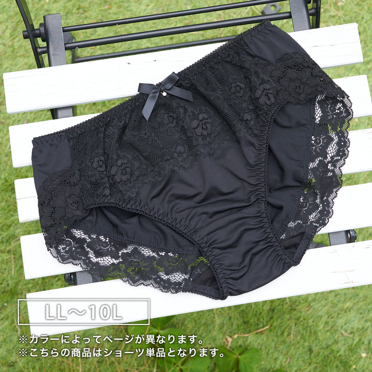 【LL〜10L】しっかりホールド・美胸キーパーフルカップペアショーツ(ブラック)_90118-51