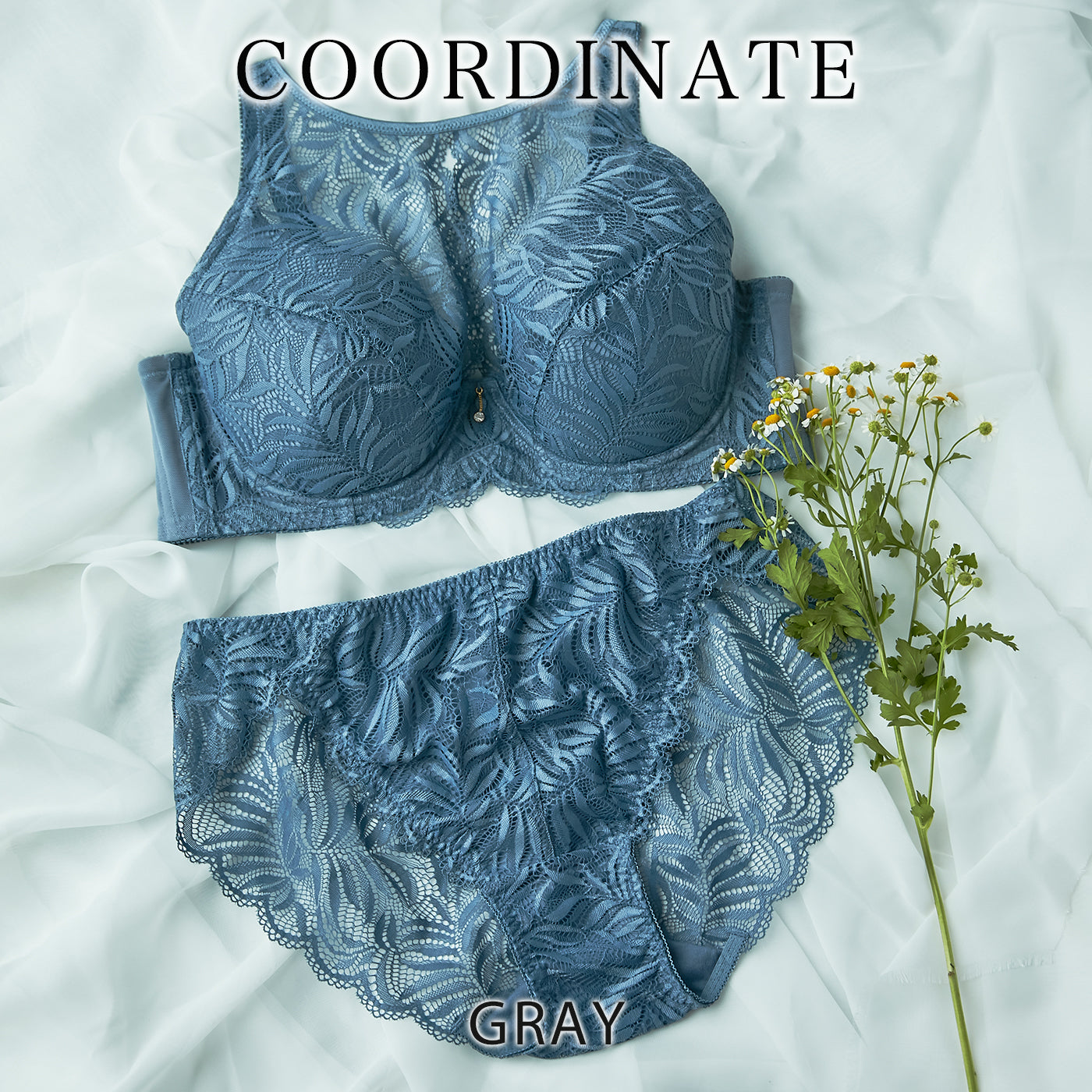 【LL~10L】しっかりホールド・美胸キーパー(ハイカバレッジタイプ)ペアショーツ(グレー)_90315-48