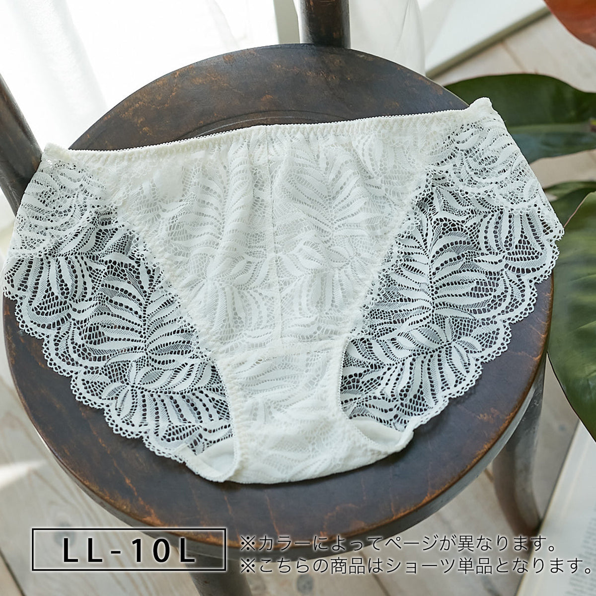 【LL~10L】しっかりホールド・美胸キーパー(ハイカバレッジタイプ)ペアショーツ(アイボリー)_90315-44