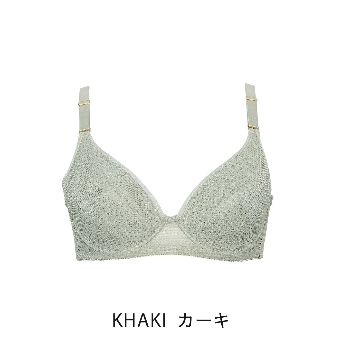 【E85〜G95】Zero Fit Cool しっかりホールド・美胸キーパー3/4カップブラ(カーキ)_90363-23