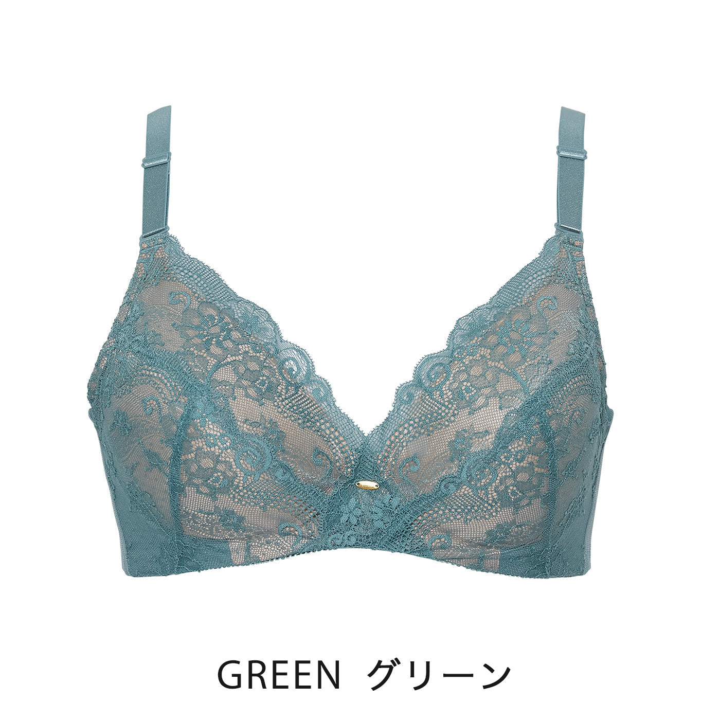 【B80〜H105】しっかりホールド・美胸キーパー3/4カップブラ(グリーン)_90379-27