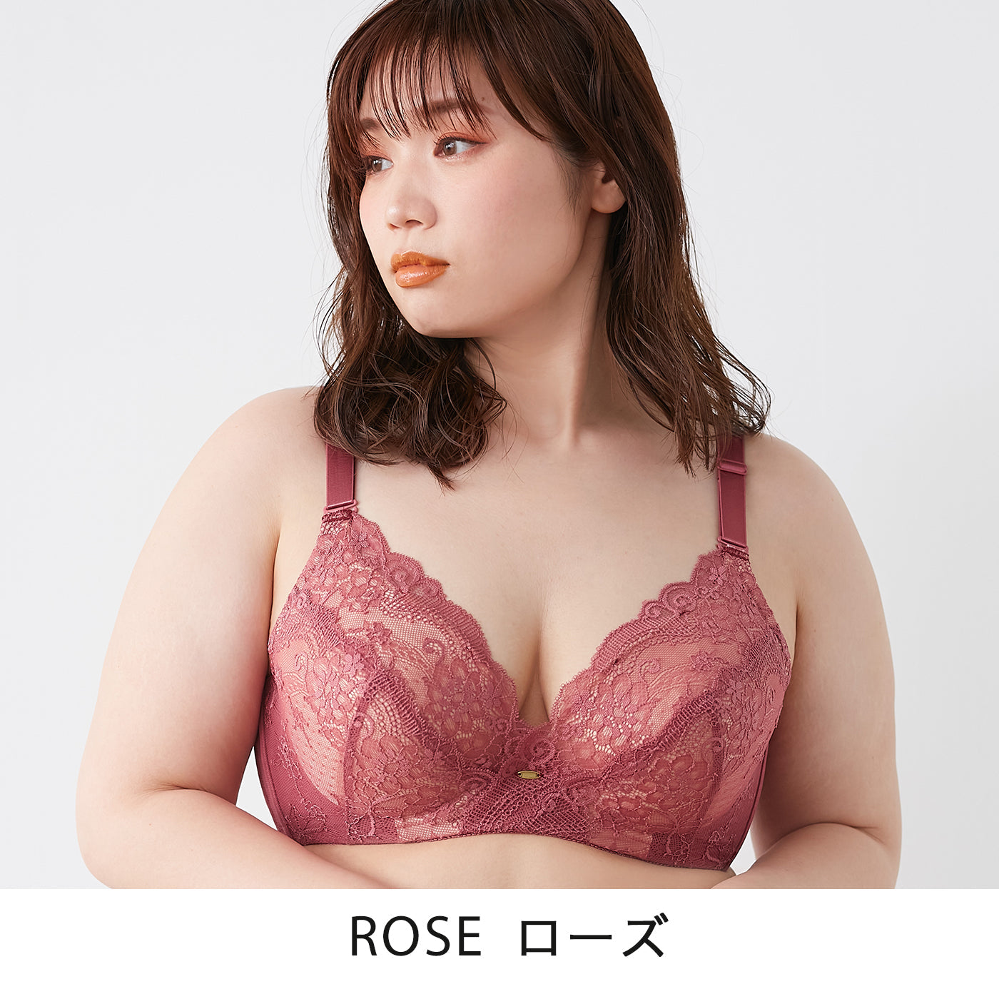 【B80〜H105】しっかりホールド・美胸キーパー3/4カップブラ(ローズ)_90379-41