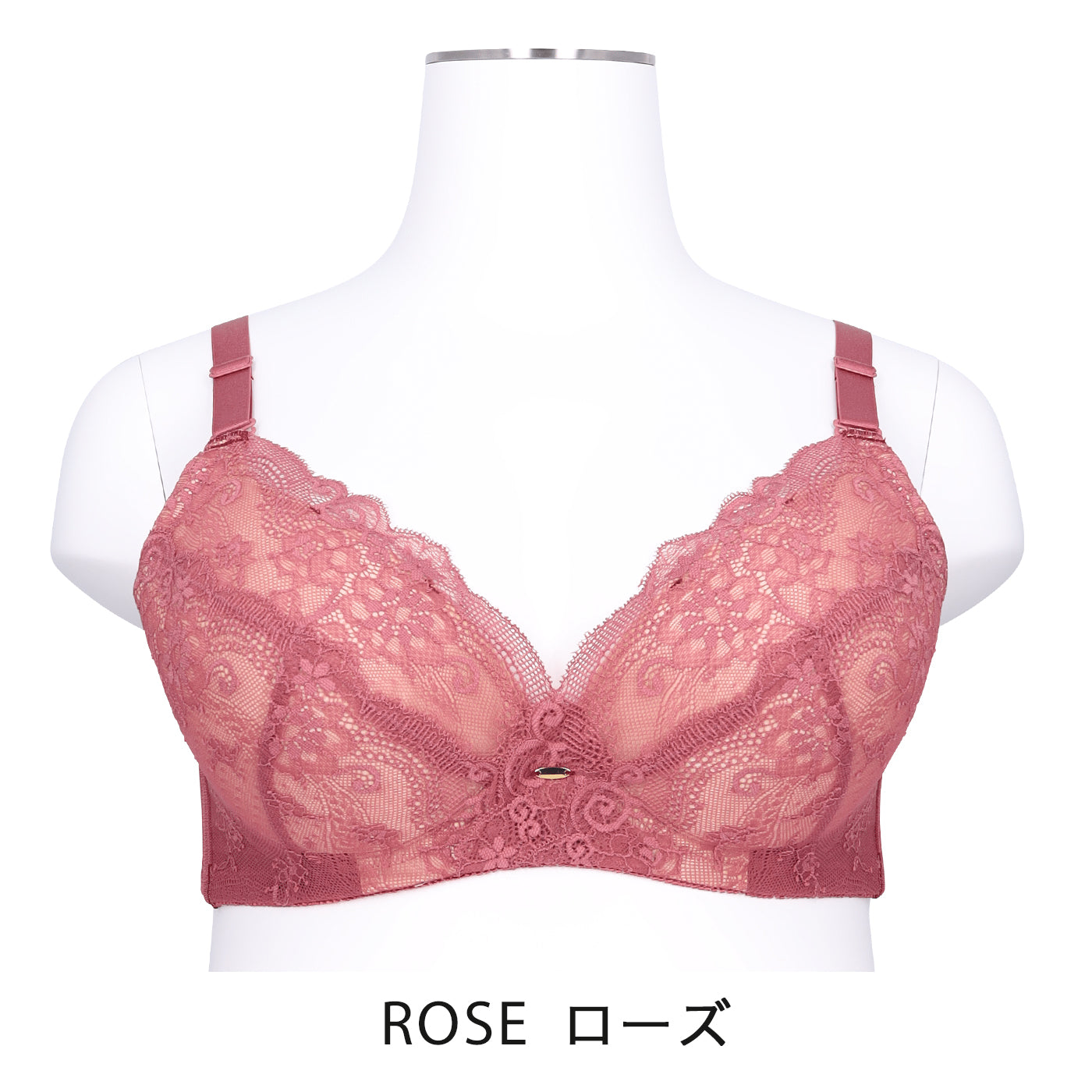 【B80〜H105】しっかりホールド・美胸キーパー3/4カップブラ(ローズ)_90379-41