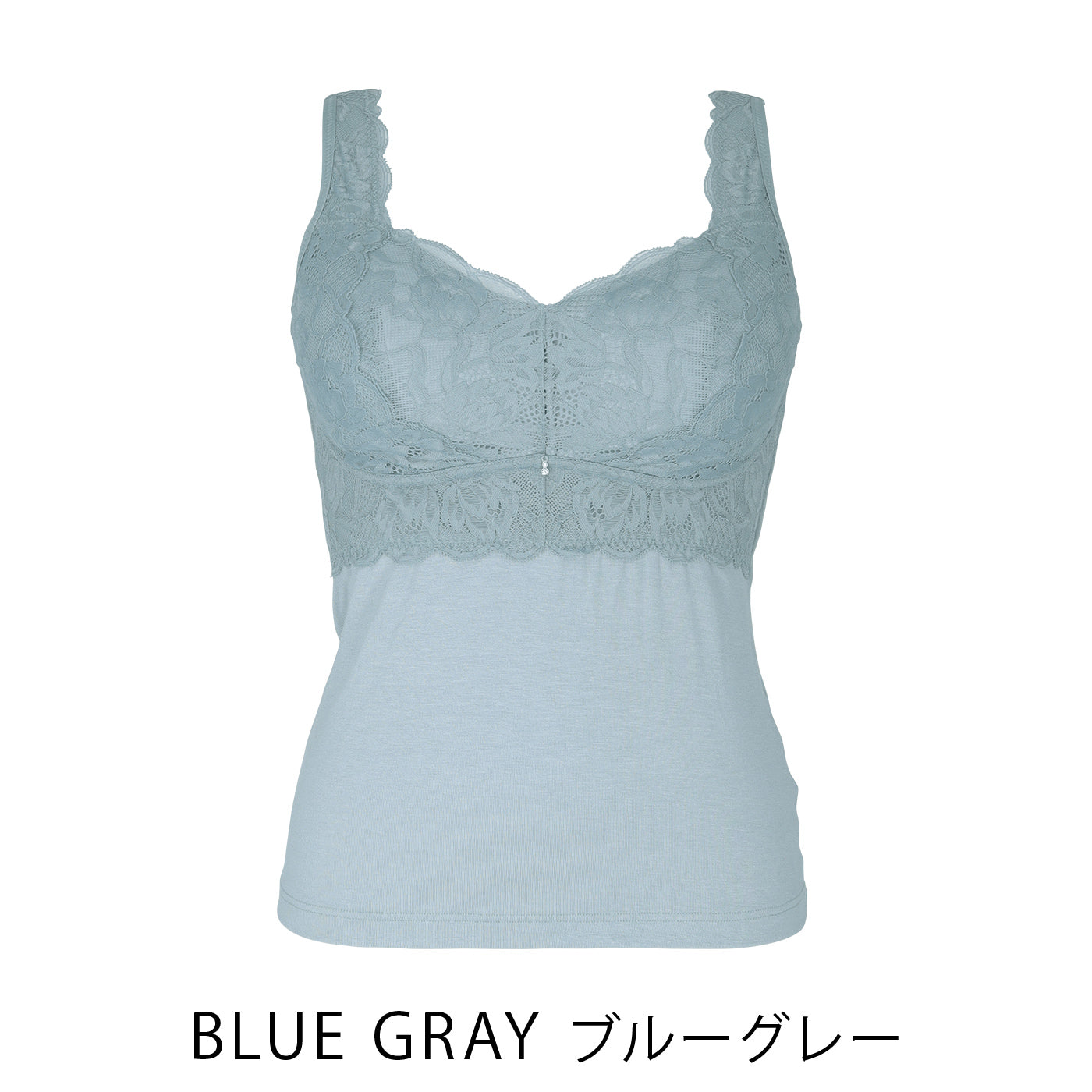 【LL〜5L】Relaxina braキャミ(ブルーグレー)_90428-33