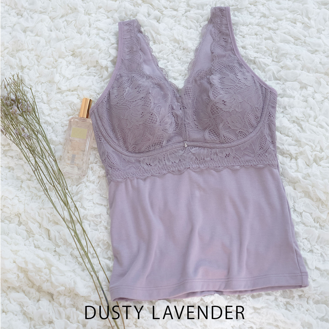 【LL〜5L】Relaxina braキャミ(くすみラベンダー)_90428-40