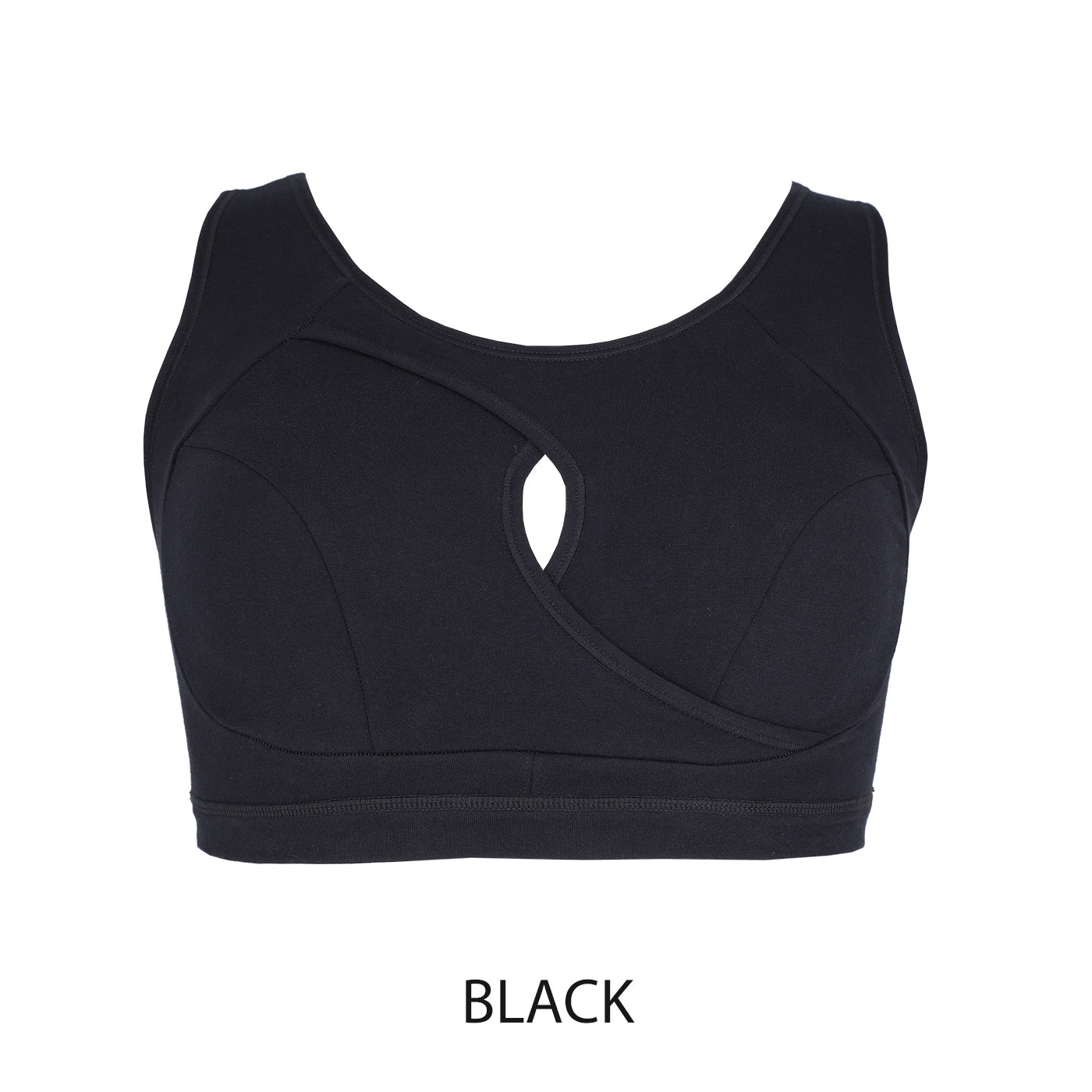 【3L~10L】ハーフトップブラ・おやすみ用シアバター加工(ブラック)_90430-51