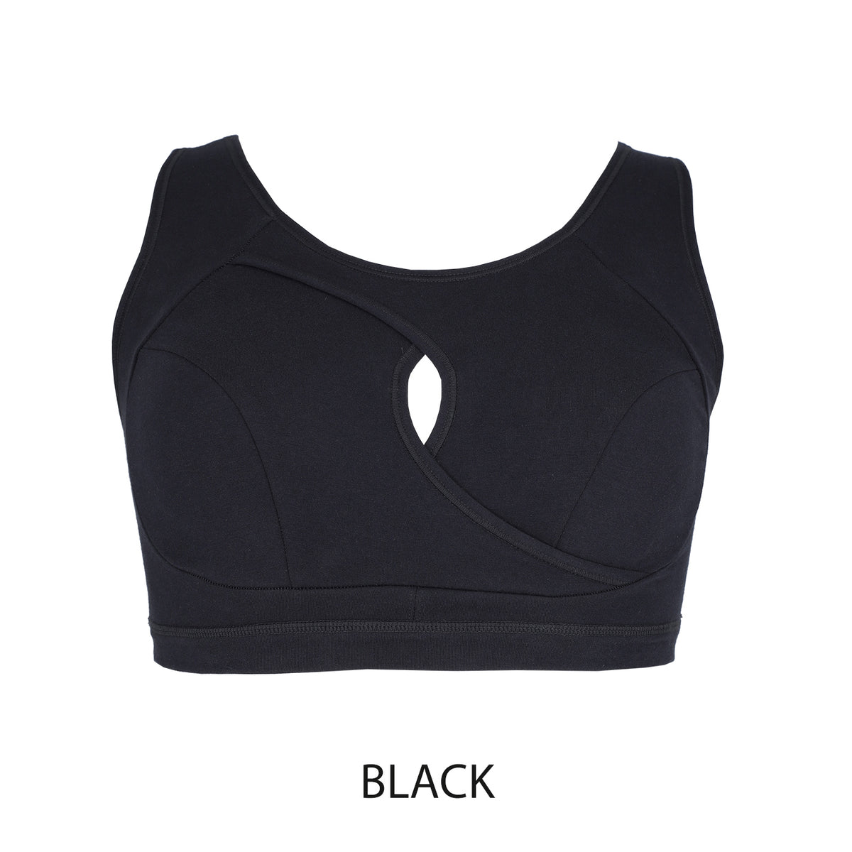 【3L~10L】ハーフトップブラ・おやすみ用シアバター加工(ブラック)_90430-51