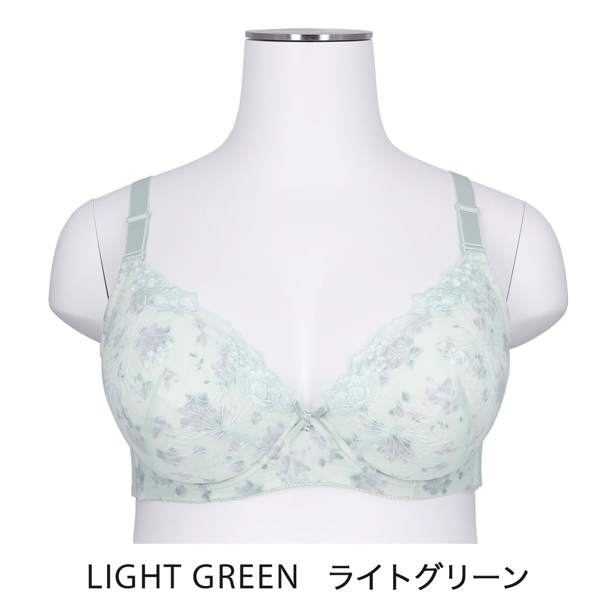 【B80~H105】しっかりホールド・美胸キーパー3/4カップブラ(ライトグリーン)_90477-28