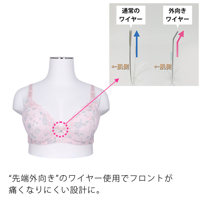 【B80~H105】しっかりホールド・美胸キーパー3/4カップブラ(ピンク)_90477-42