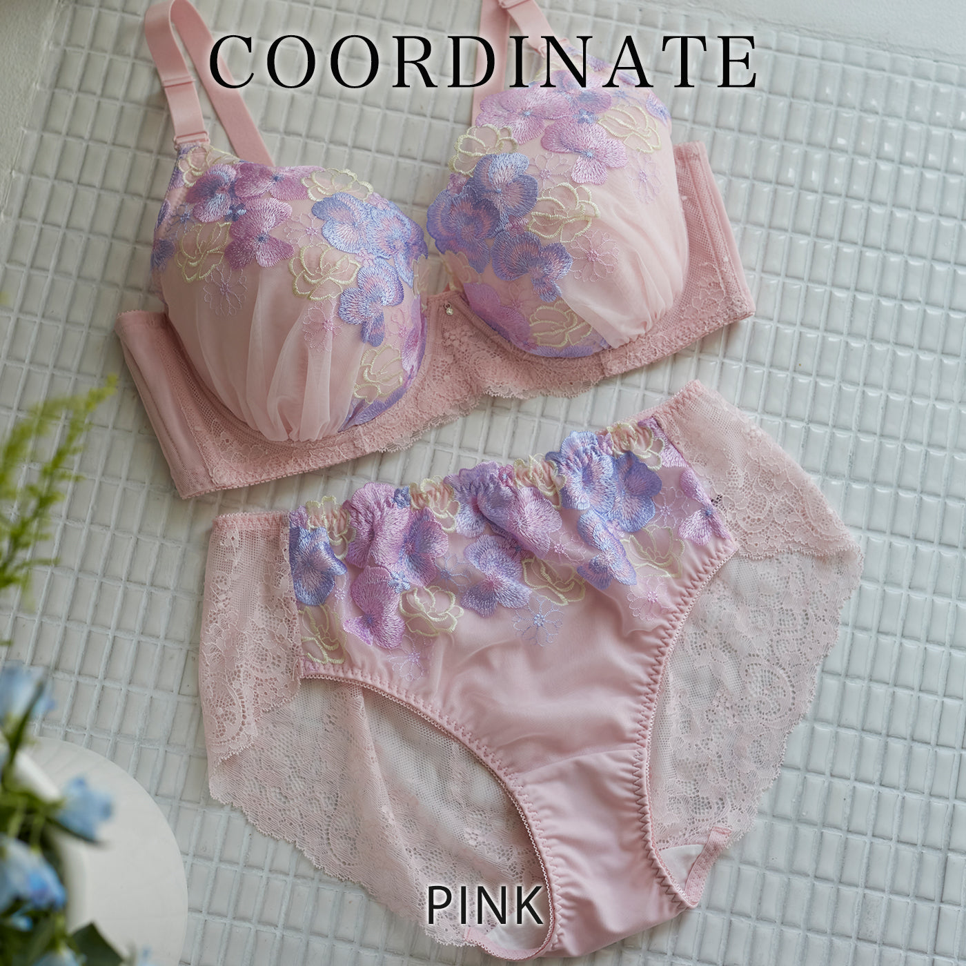 【B80~H105】しっかりホールド・美胸キーパー3/4カップブラ(ピンク)_90479-42