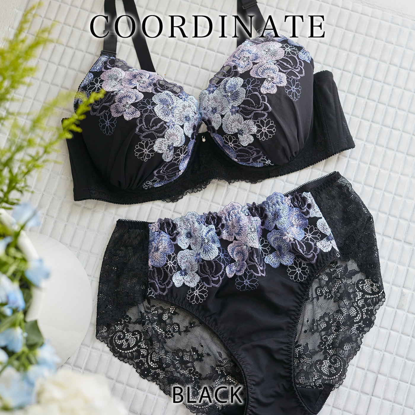 【B80~H105】しっかりホールド・美胸キーパー3/4カップブラ(ブラック)_90479-51