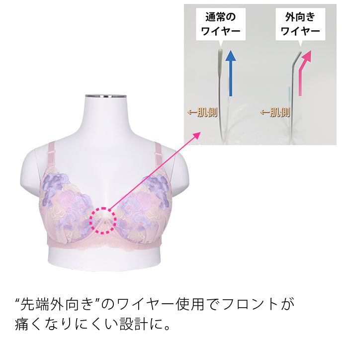 【B80~H105】しっかりホールド・美胸キーパー3/4カップブラ(ピンク)_90479-42