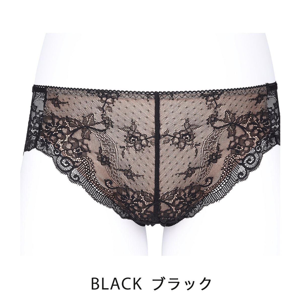 【LL~10L】しっかりホールド・美胸キーパーペア総レースショーツ(ブラック)_90482-51