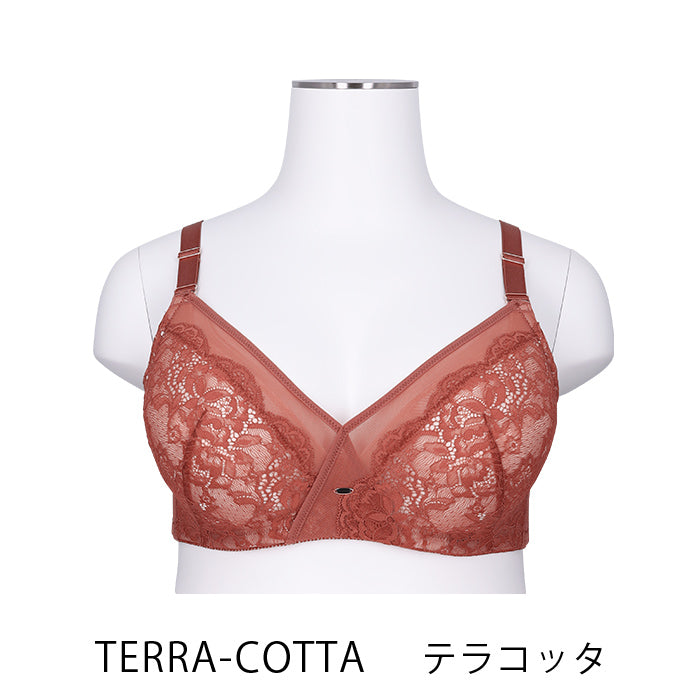 【B80~H105】しっかりホールド・美胸キーパー3/4カップブラ(テラコッタ)_90488-18