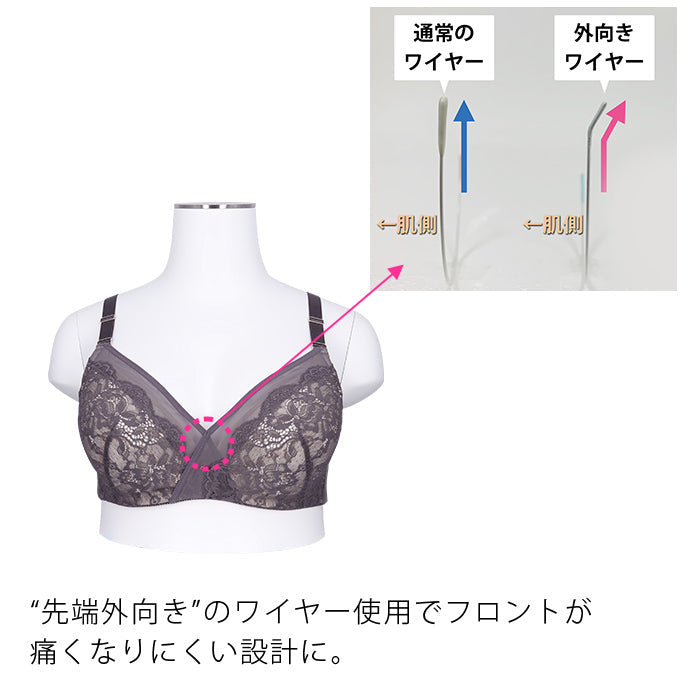 【B80~H105】しっかりホールド・美胸キーパー3/4カップブラ(テラコッタ)_90488-18