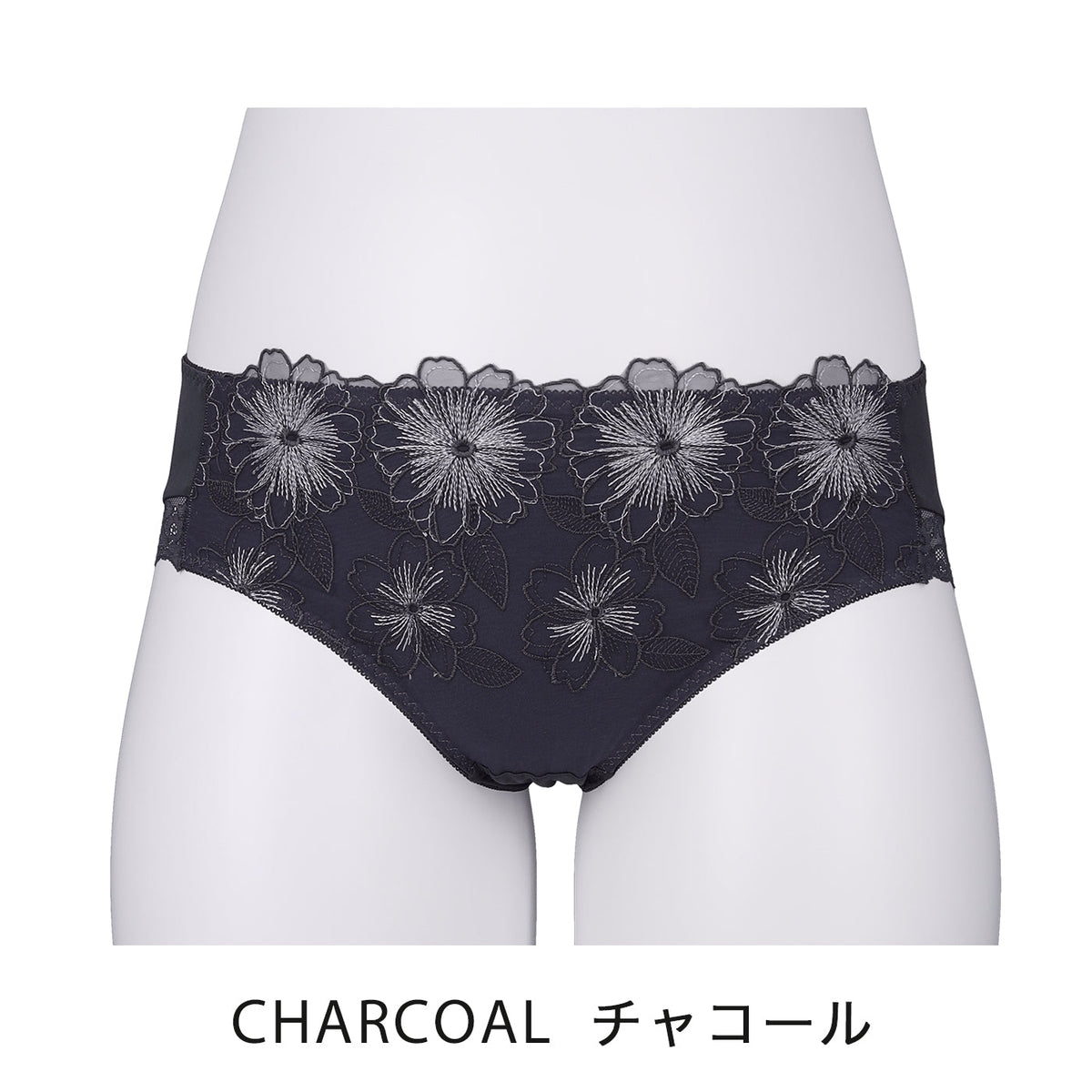 【3L~5L】スマートラインブラペアショーツ(チャコール)_90495-47