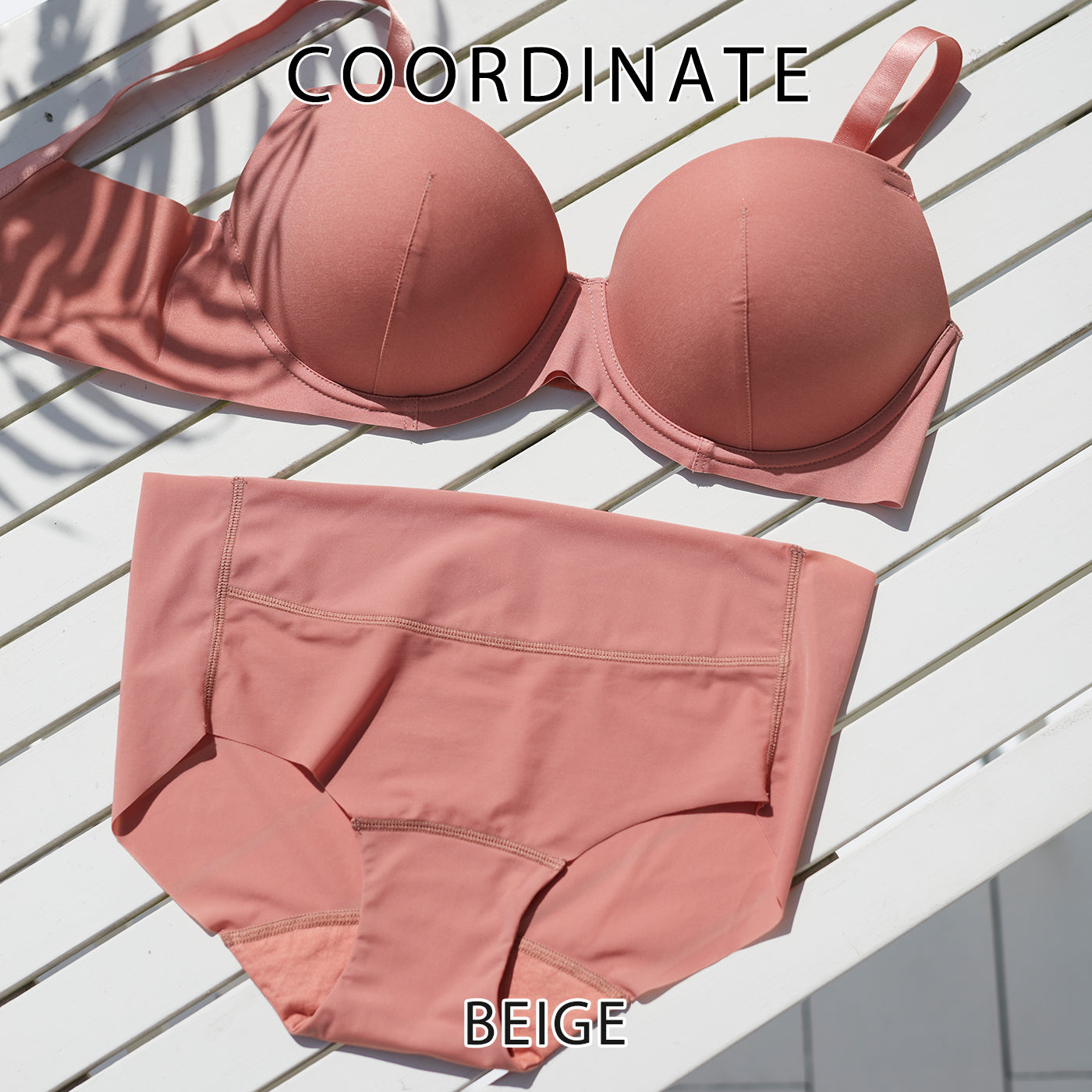 【3L〜5L】つるんとワイヤー入りモールドブラペア補整ショーツ(ベージュ)_90499-54