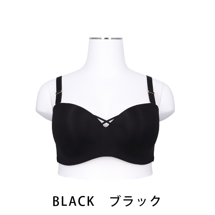 【E85~G95】ストラップレスハーフカップブラ(ブラック)_90500-51
