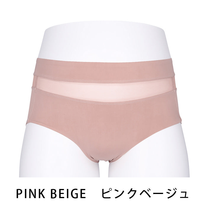 【3L~5L】ストラップレスハーフカップブラ・ペアショーツ(ピンクベージュ)_90501-58