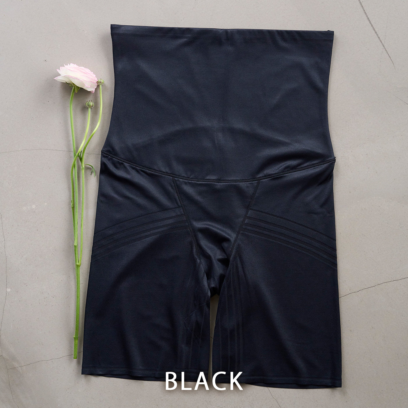 【3L~5L】超ハイウエストロングガードルショーツ(ブラック)_90502-51