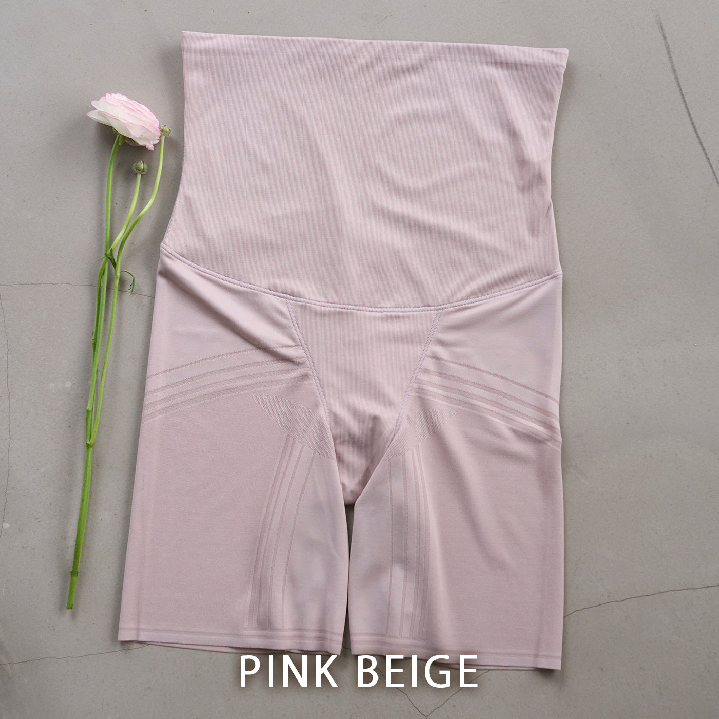 【3L~5L】超ハイウエストロングガードルショーツ(ピンクベージュ)_90502-58