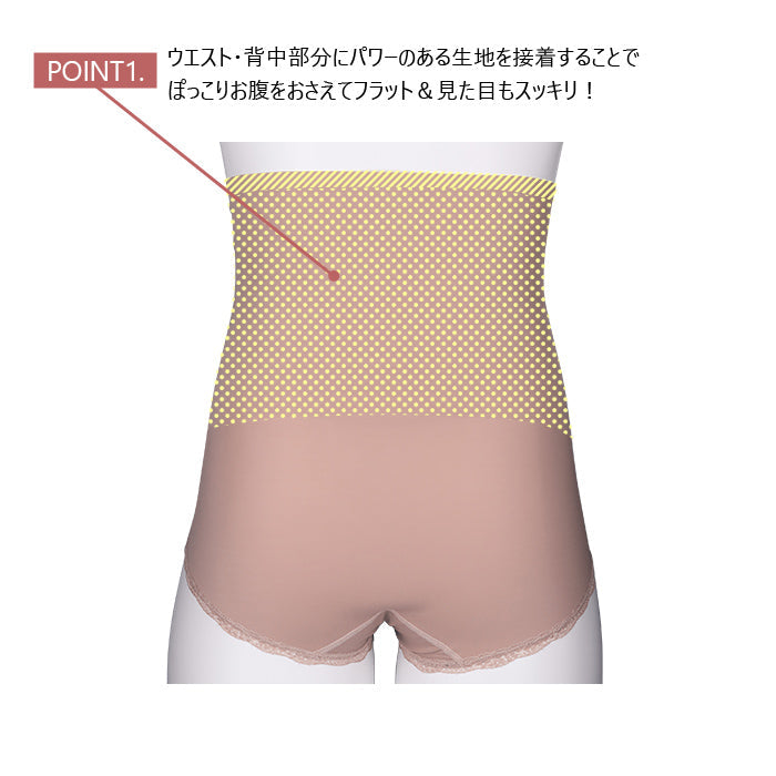 【3L~5L】ハイウエストガードルショーツ(ベージュ)_90503-54