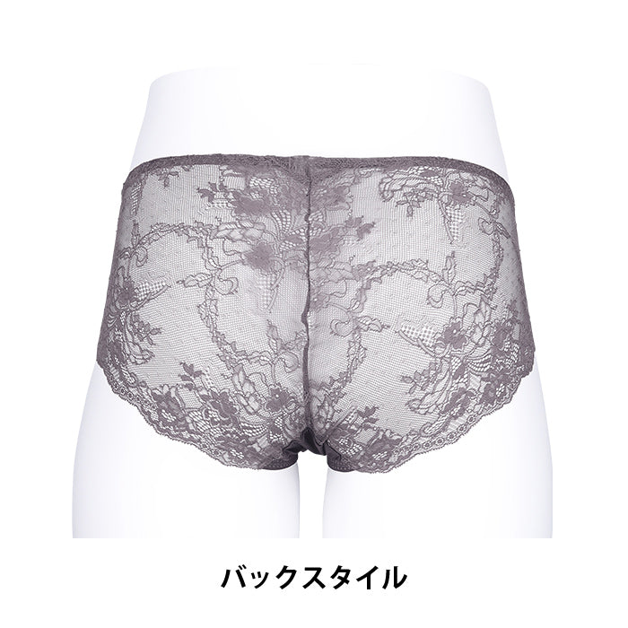 【3L〜5L】ストラップレス ハーフカップブラ ペアショーツ(チャコール)_90505-47