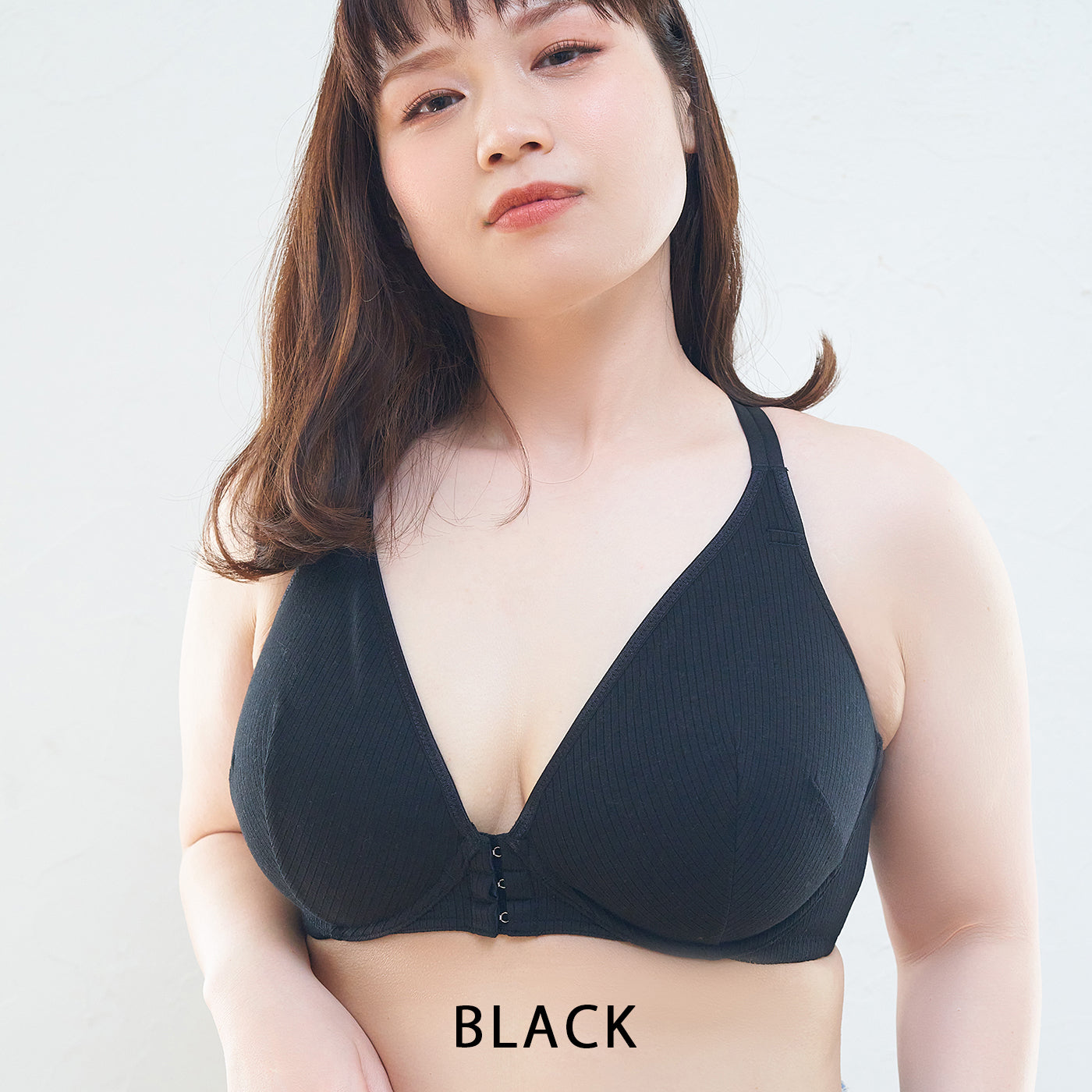 【E85〜G95】フロントホックフルカップブラジャー(ブラック)_90508-51