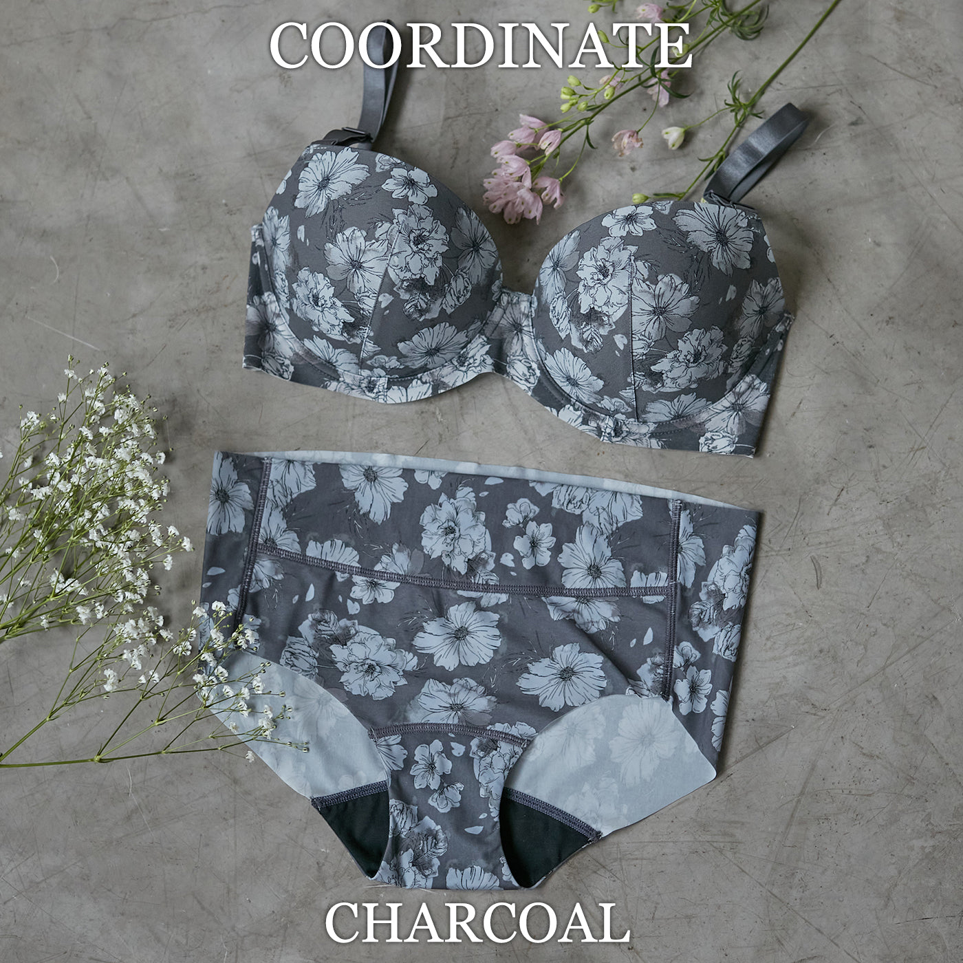 【E85〜G95】つるんとワイヤー入りモールドブラ(チャコール)_90510-47