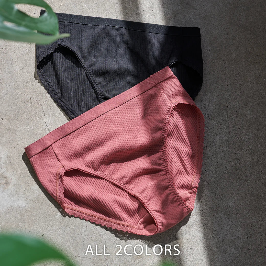 【3L〜5L】フロントホックブラペアショーツ(テラコッタ)_90512-18