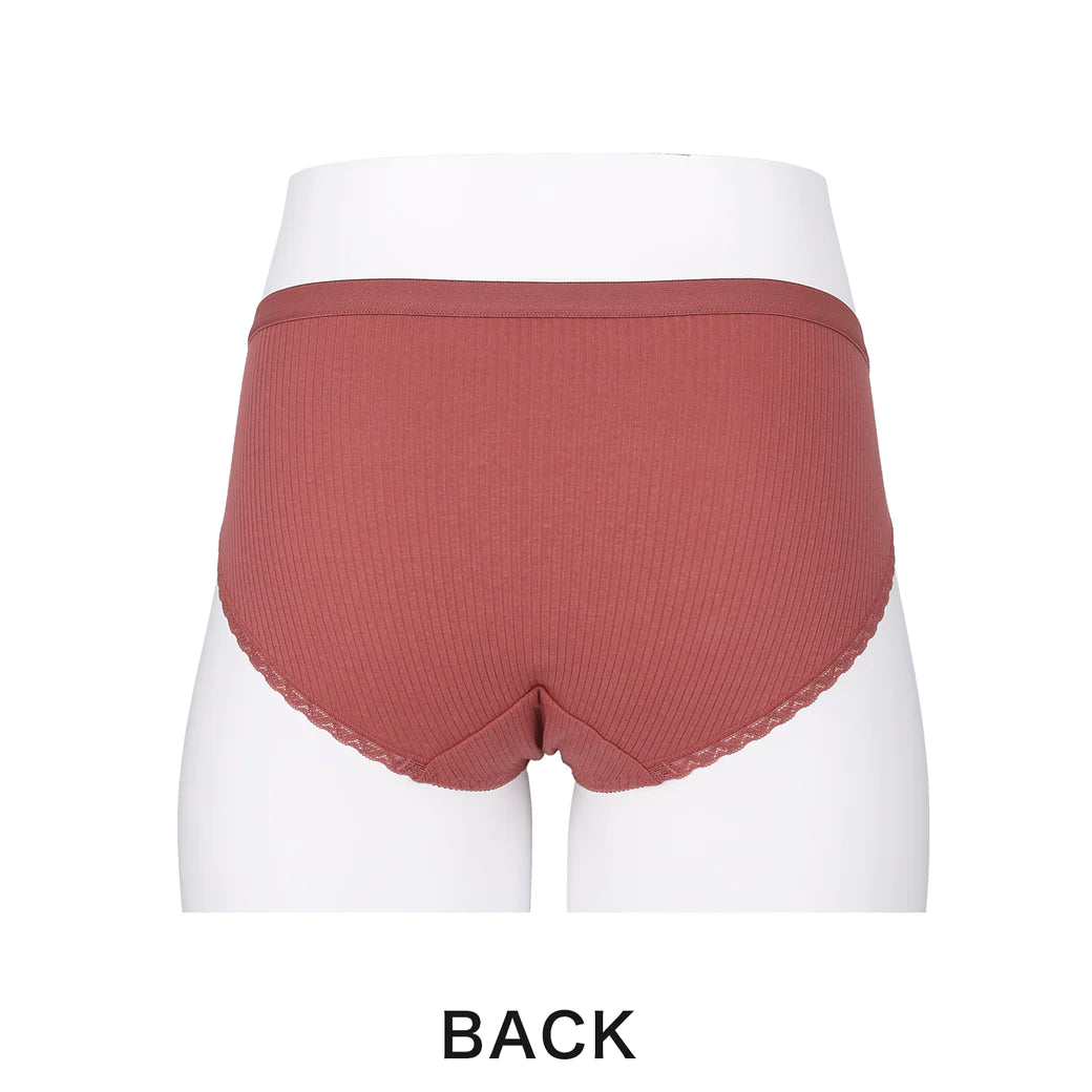 【3L〜5L】フロントホックブラペアショーツ(テラコッタ)_90512-18