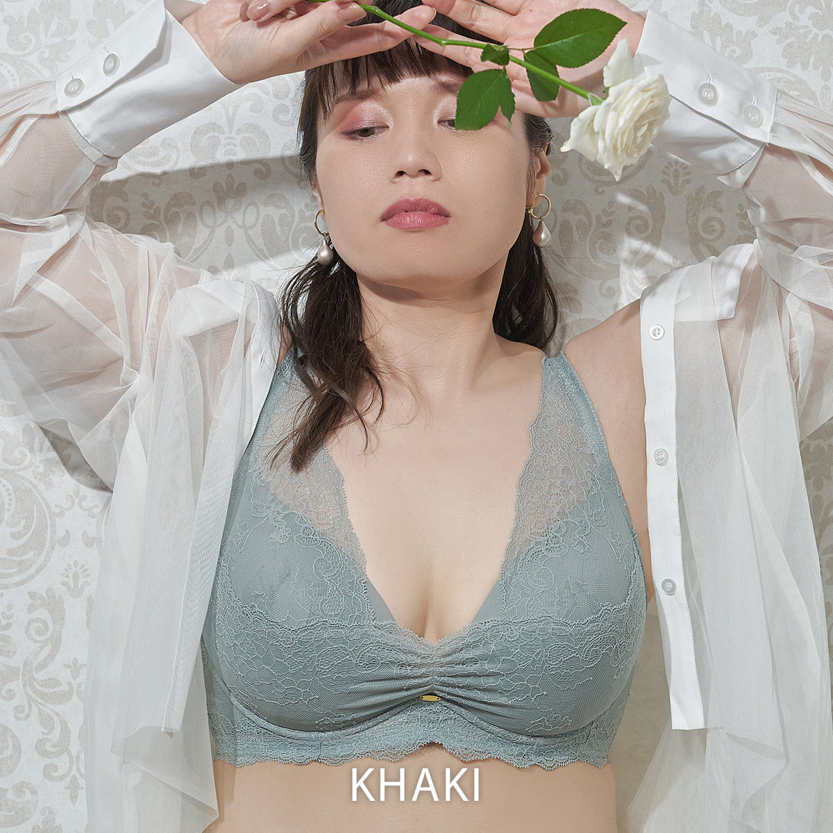 【D90〜G95】デコルリッチブラ(カーキ)_90523-23