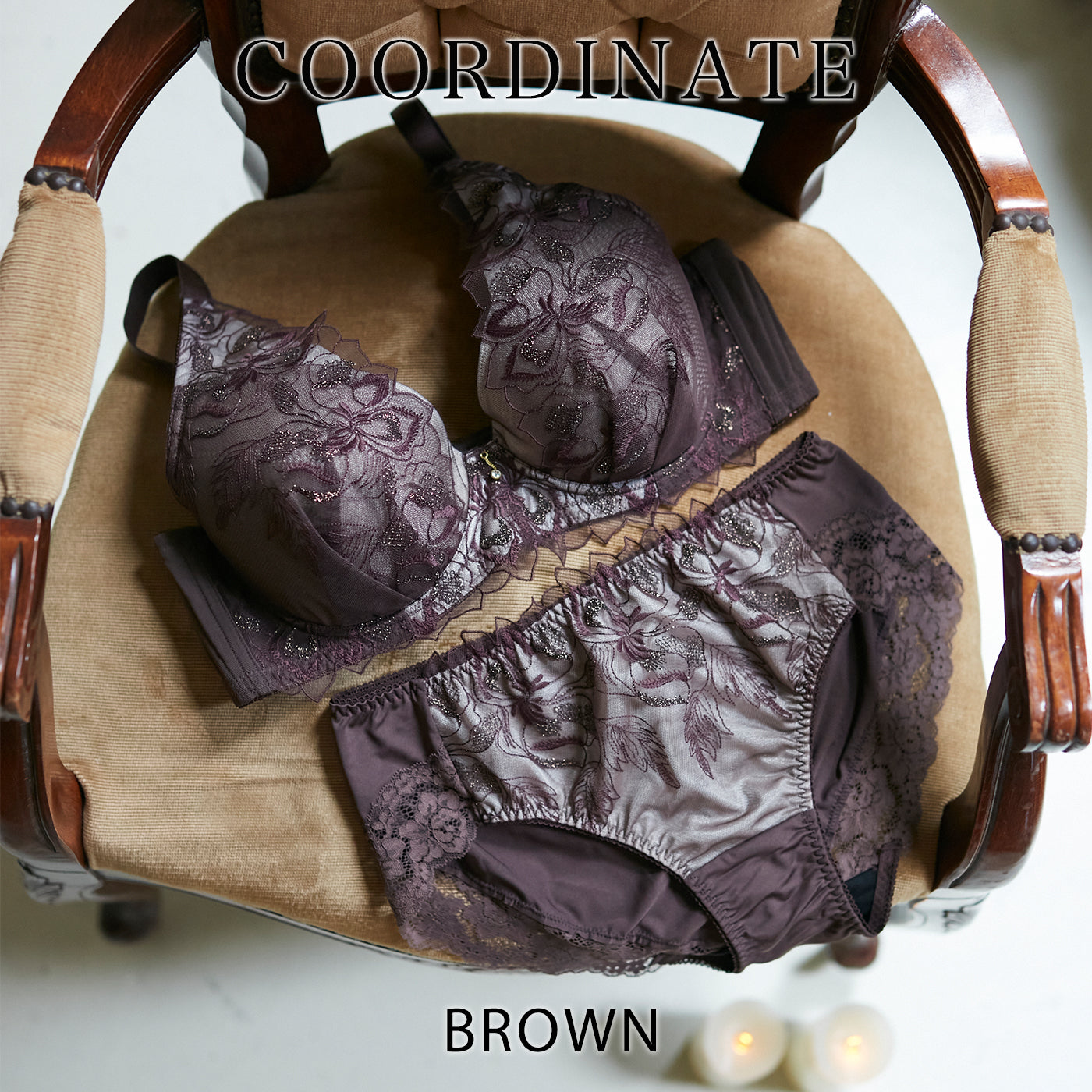 【B80〜H105】しっかりホールド・美胸キーパー3/4カップブラ(フルカップタイプ)(ブラウン)_90525-57