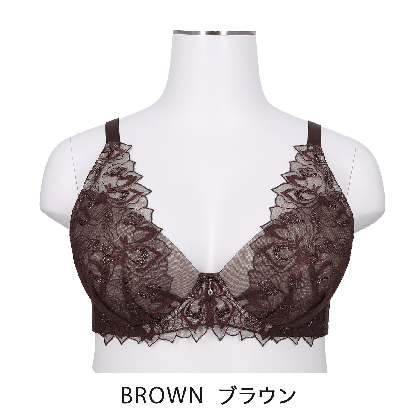 【B80〜H105】しっかりホールド・美胸キーパー3/4カップブラ(フルカップタイプ)(ブラウン)_90525-57