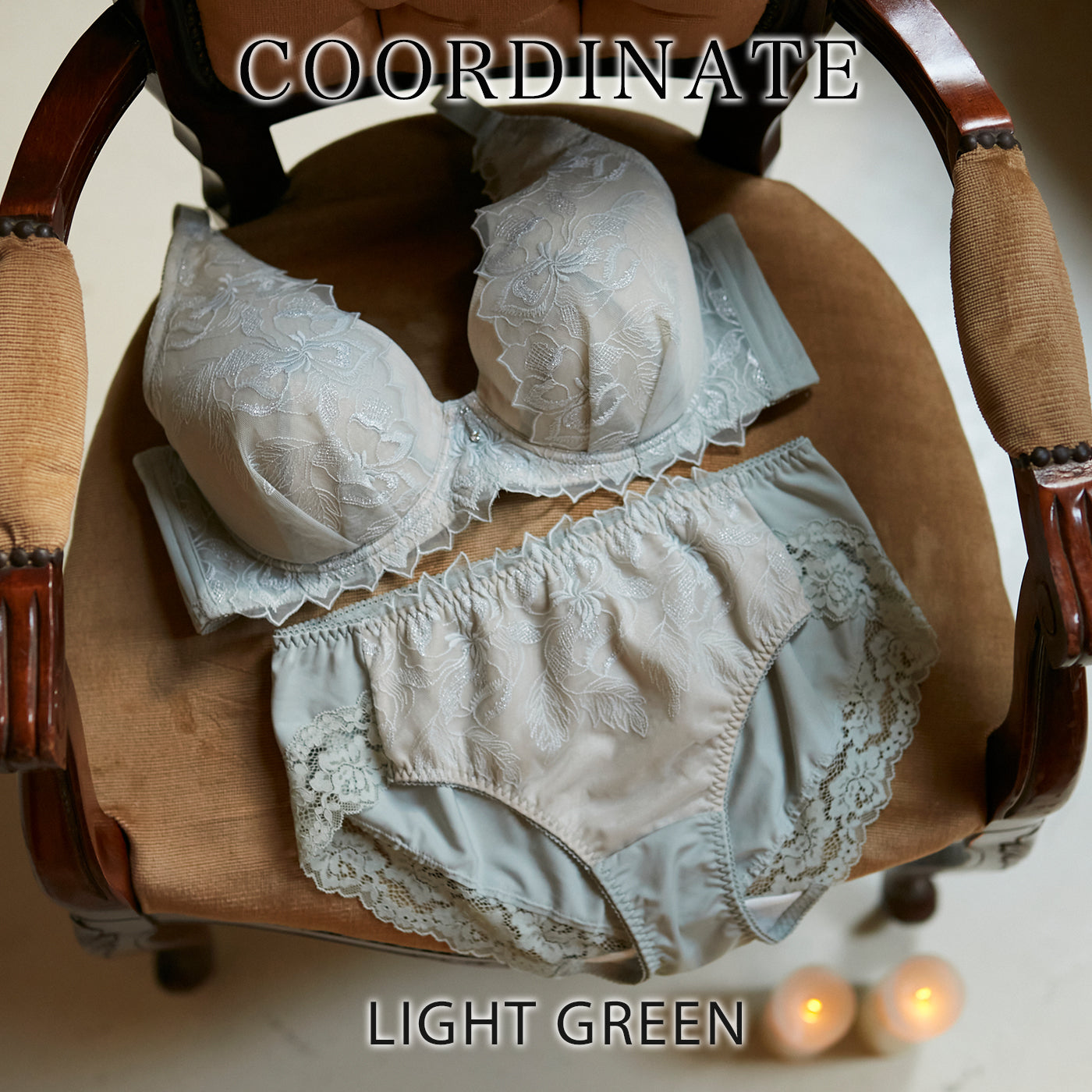 【LL〜10L】しっかりホールド・美胸キーパーペアショーツ(ライトグリーン)_90526-28