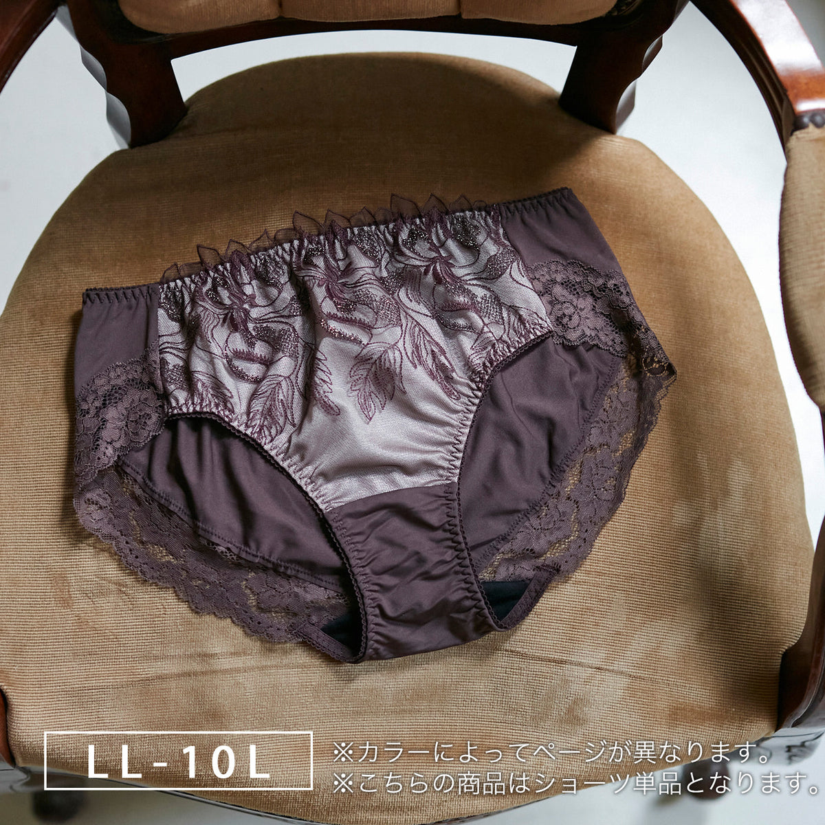 【LL〜10L】しっかりホールド・美胸キーパーペアショーツ(ブラウン)_90526-57