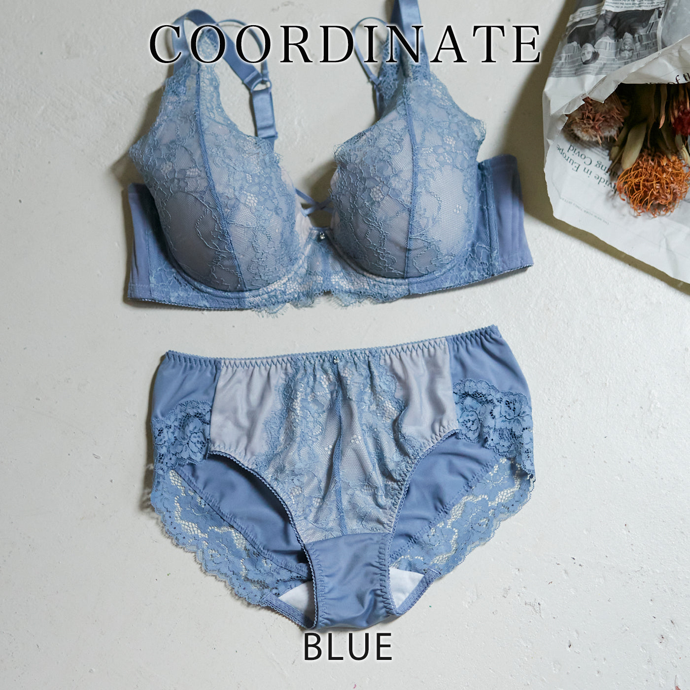 【B80~H105】しっかりホールド・美胸キーパー3/4カップブラ(フルカップタイプ)(ブルー)_90527-33