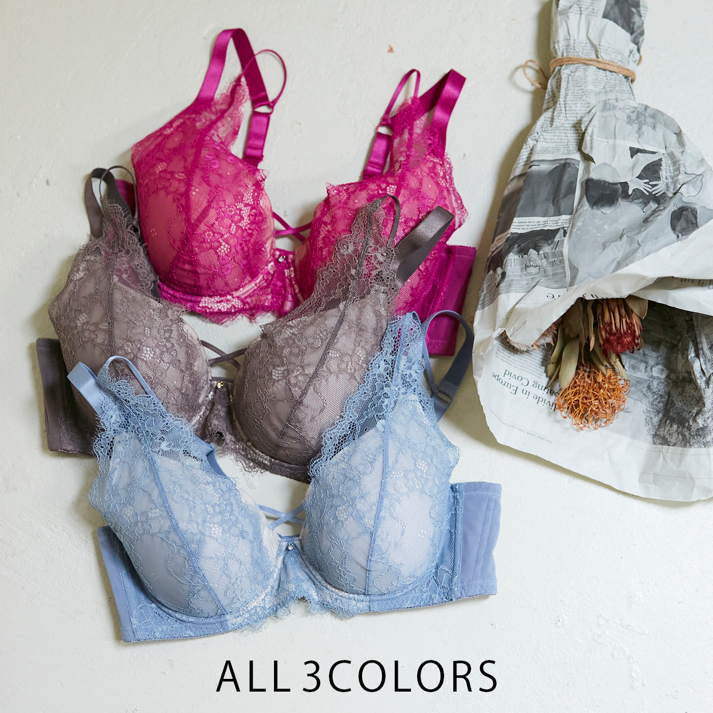 【B80〜H105】しっかりホールド・美胸キーパー3/4カップブラ(フルカップタイプ)(ラズベリー)_90527-14