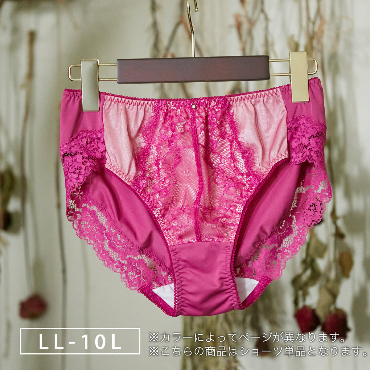 【LL〜10L】しっかりホールド・美胸キーパーペアショーツ(ラズベリー)_90528-14