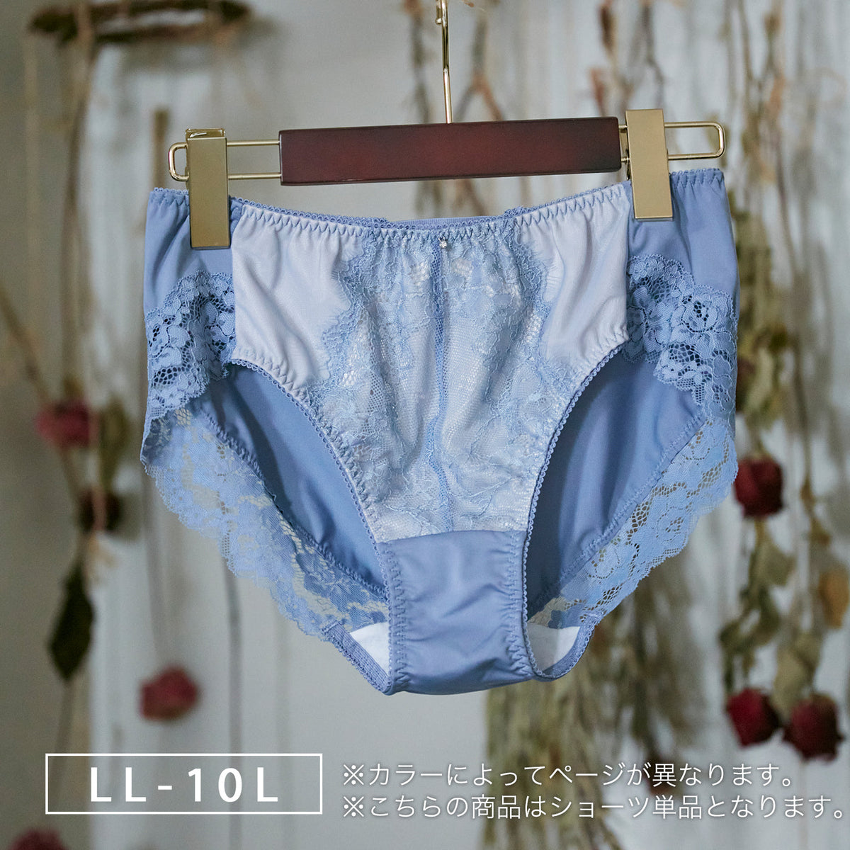 【LL~10L】しっかりホールド・美胸キーパーペアショーツ(ブルー)_90528-33