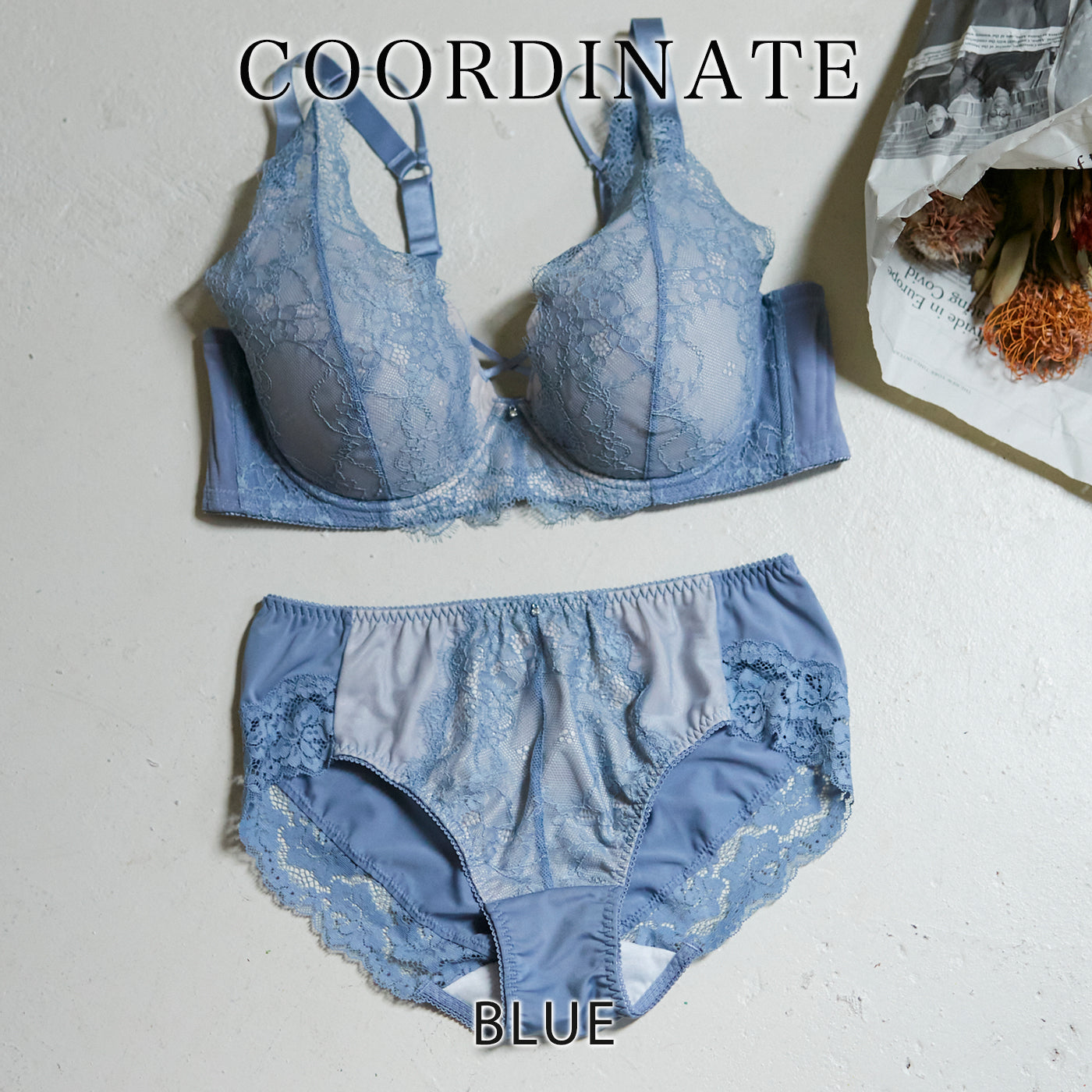 【LL~10L】しっかりホールド・美胸キーパーペアショーツ(ブルー)_90528-33