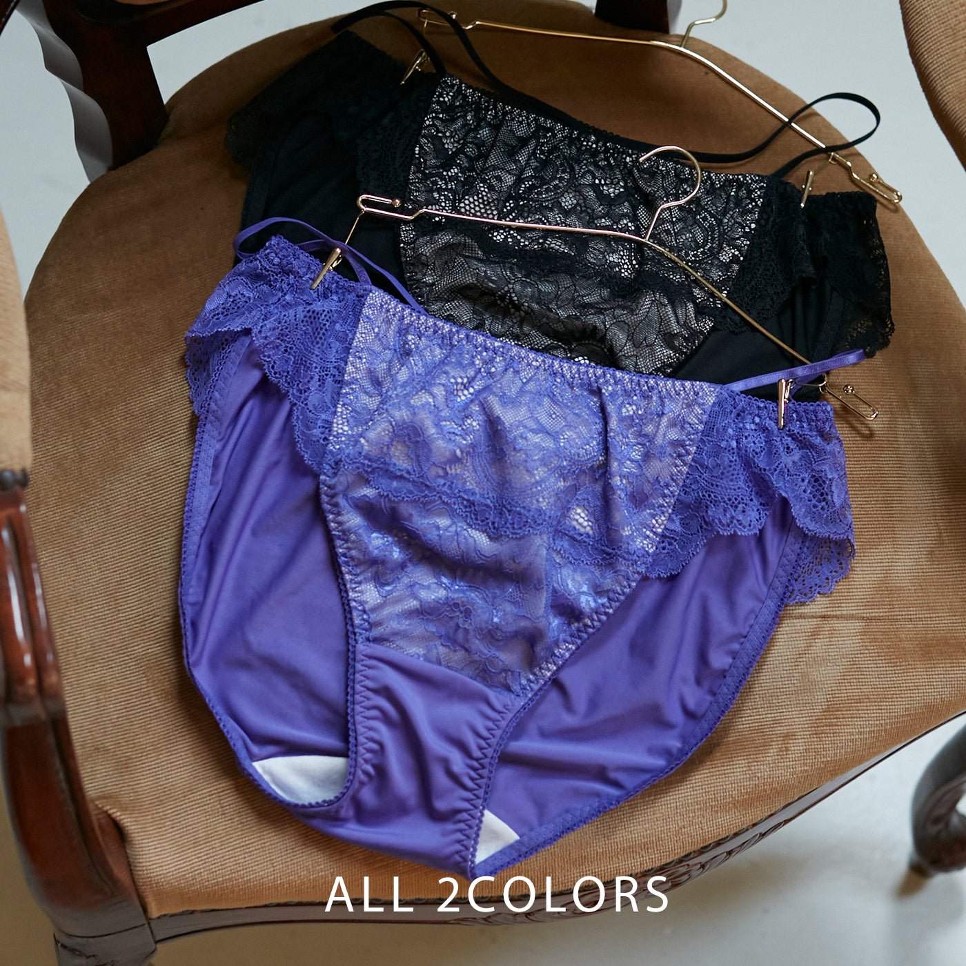 【LL〜10L】しっかりホールド・美胸キーパーペアショーツ(パープル)_90530-39