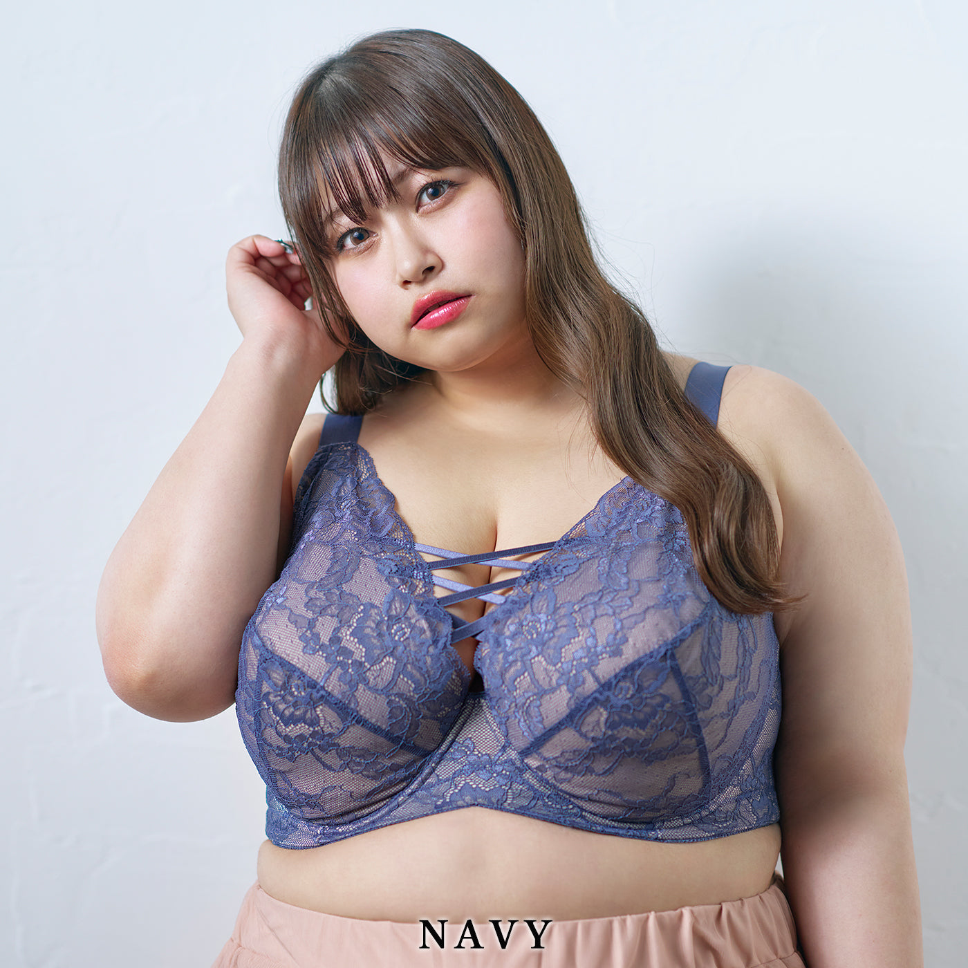 【D〜J140まで全65サイズ】美胸キーパーグランリフト フルカップブラ(ネイビー)_90553-36