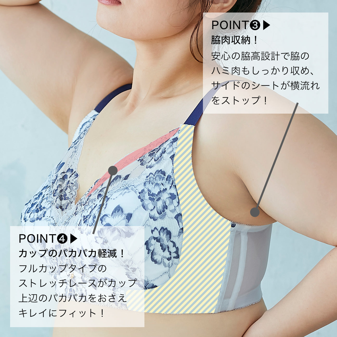 ≪Winter Sale 10%OFF≫【B80~G95】美胸ノンワイヤー+(ブラック)_90534-51