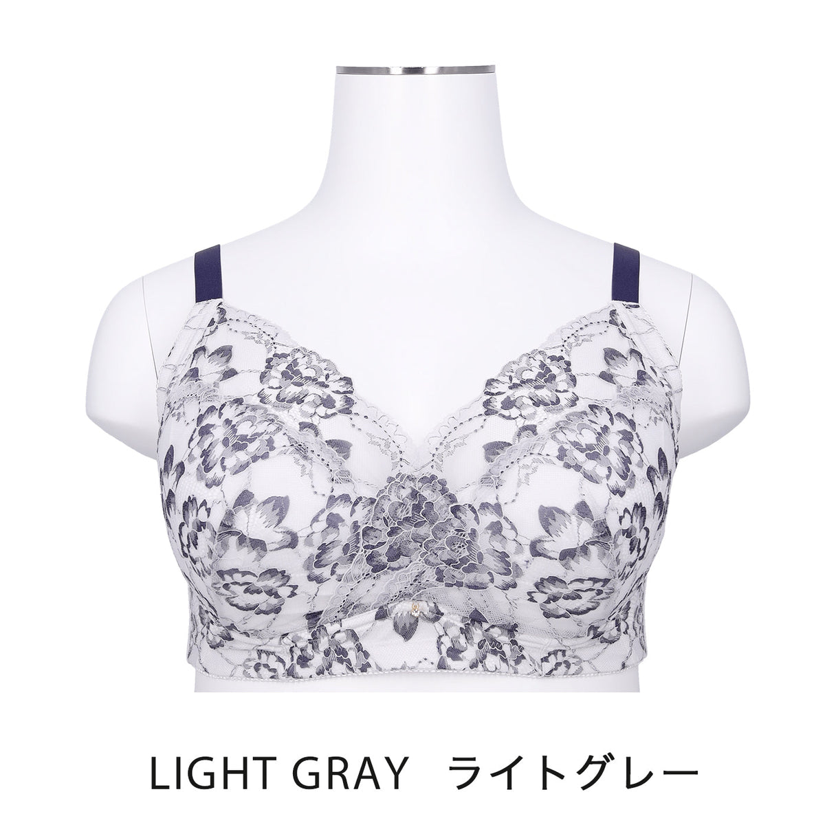 【B80~G95】美胸ノンワイヤー+(ライトグレー)_90534-49