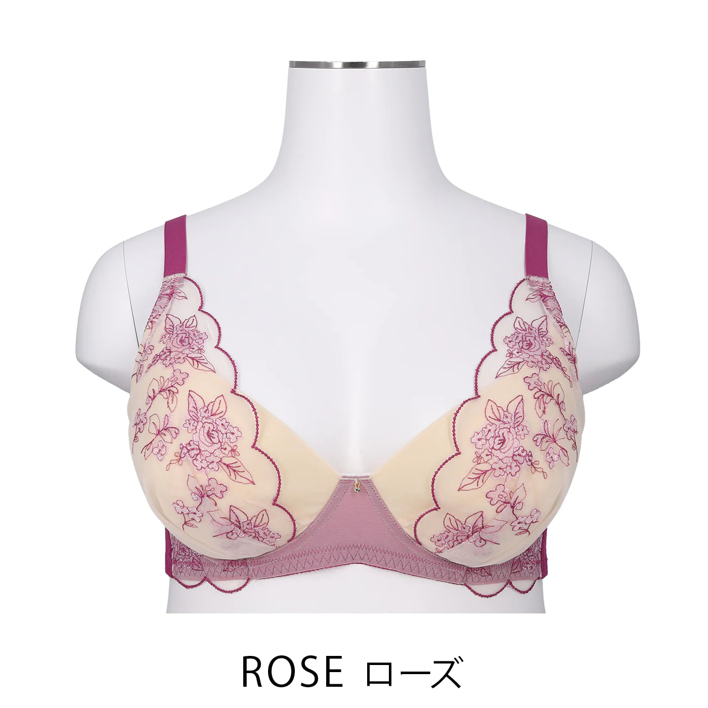 【C85~H105】しっかりホールド・美胸キーパー3/4カップブラ(フルカップタイプ)(ローズ)_90546-41