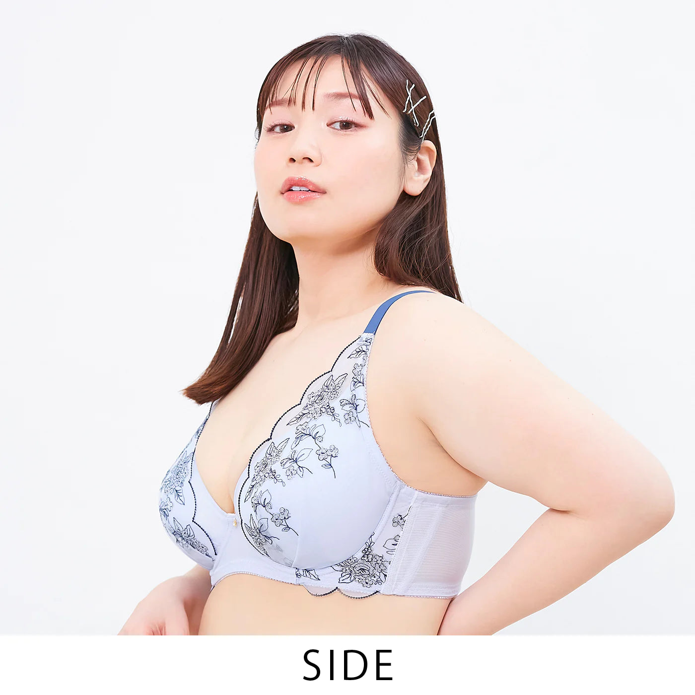 【C85~H105】しっかりホールド・美胸キーパー3/4カップブラ(フルカップタイプ)(サックス)_90546-30