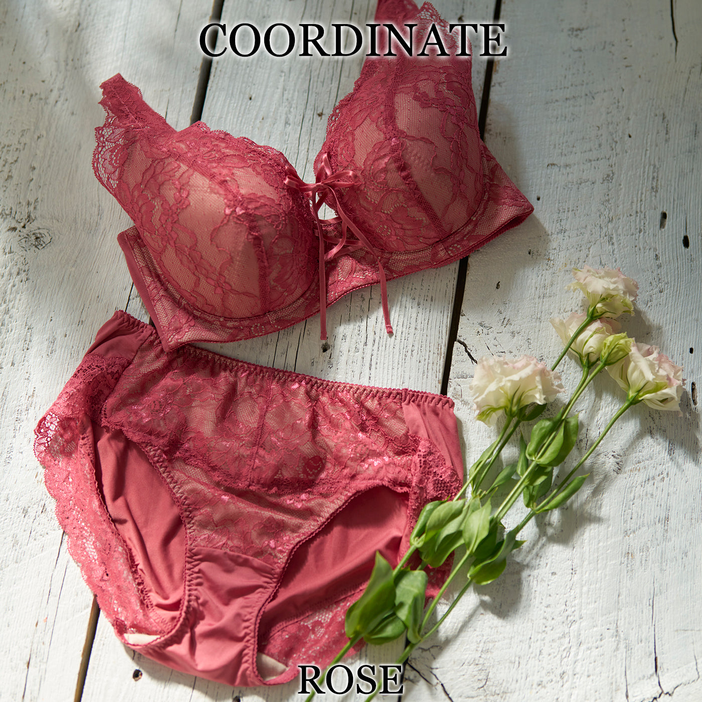 【LL〜5L】しっかりホールド・美胸キーパーペアショーツ(ローズ)_90549-41